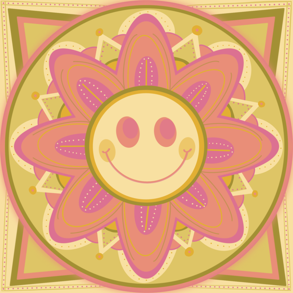 Smiley Flower Sticker