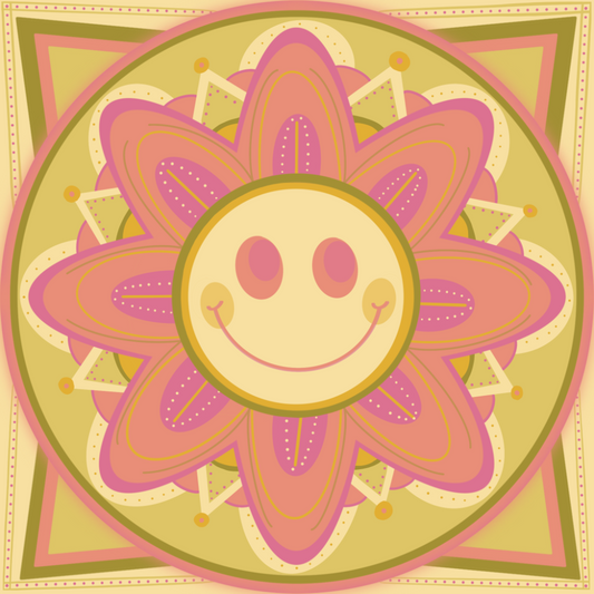 Smiley Flower Sticker