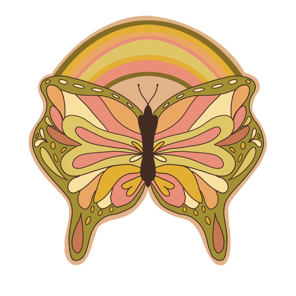 Rainbow Butterfly Sticker