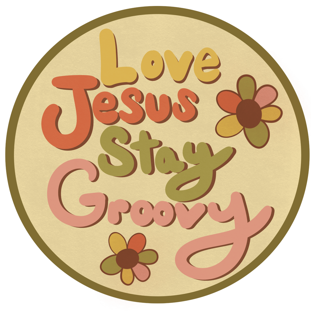 Love Jesus Stay Groovy Sticker